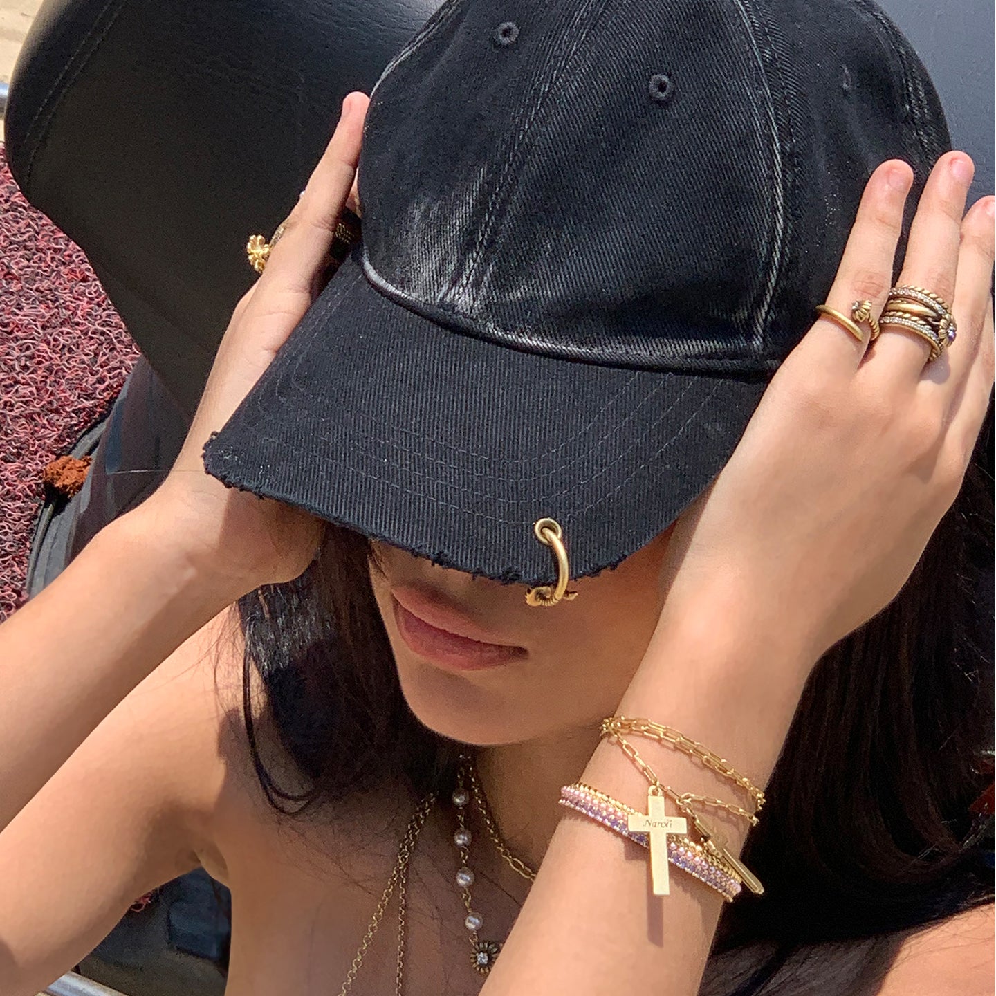 Vintage Studded Baseball Cap