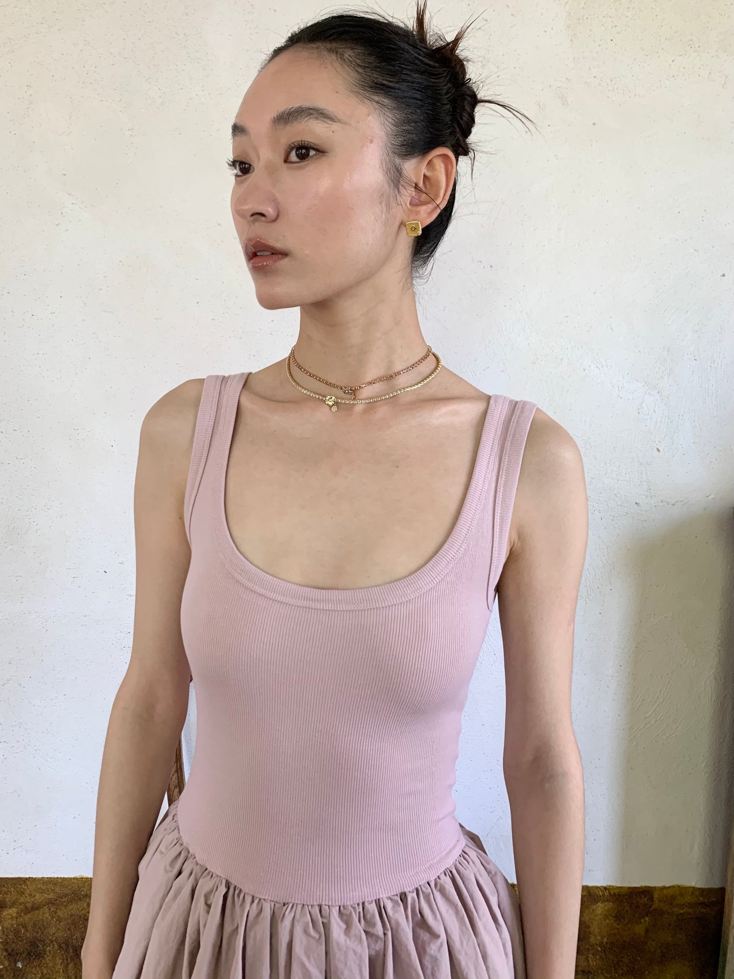 NARCIISTUDIO Zircon Honey Necklace- Golden/Pink