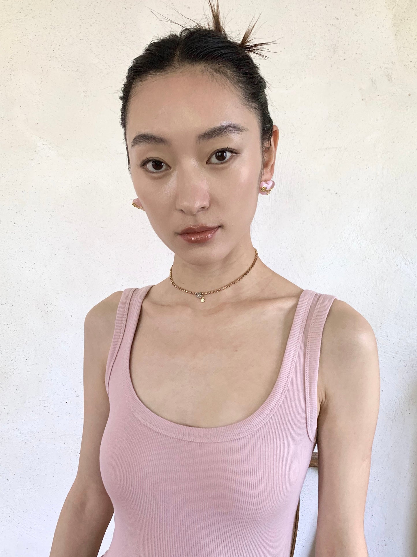 NARCIISTUDIO Zircon Honey Necklace- Golden/Pink