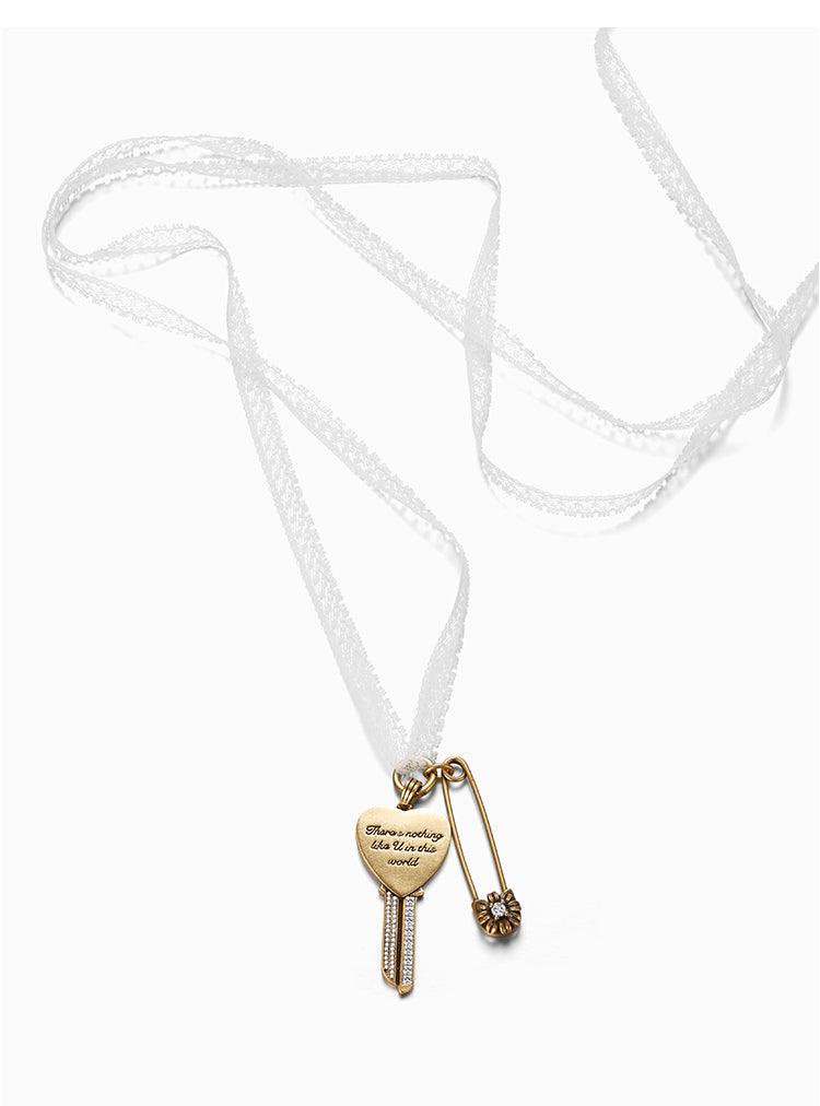 Engraved Gerbera Multi-Use Pendant - Gold
