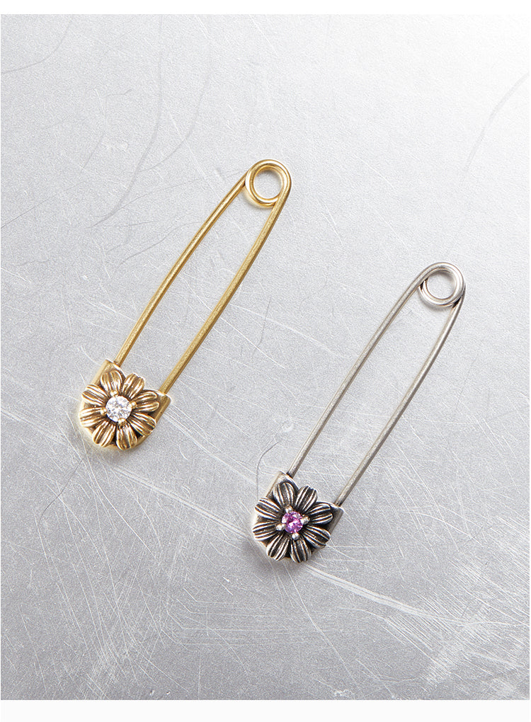 Vintage Gerbera Pins - Gold (1 Set, 2 Pieces)