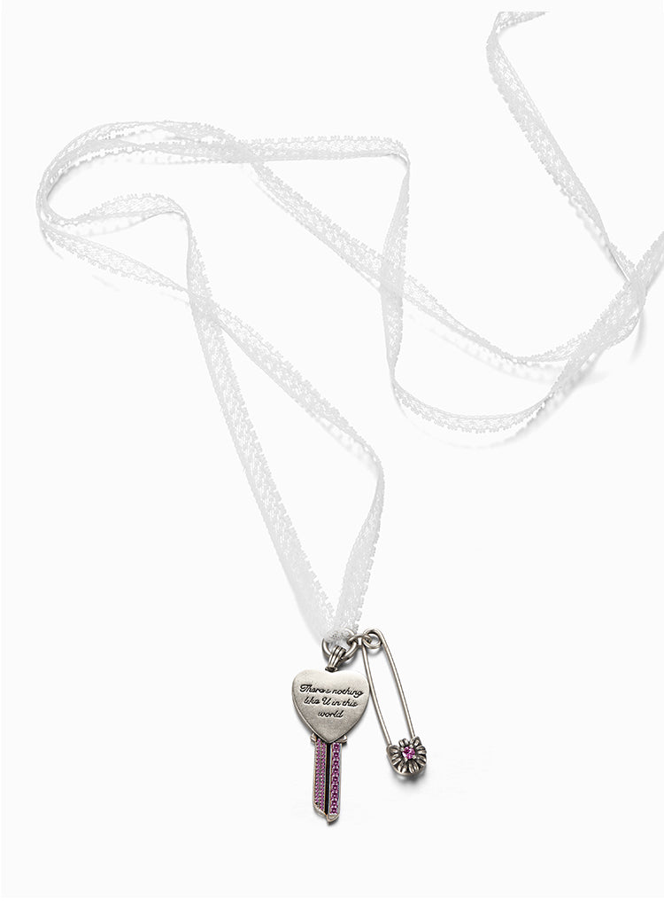 Engraved Gerbera Multi-Use Pendant - Silver