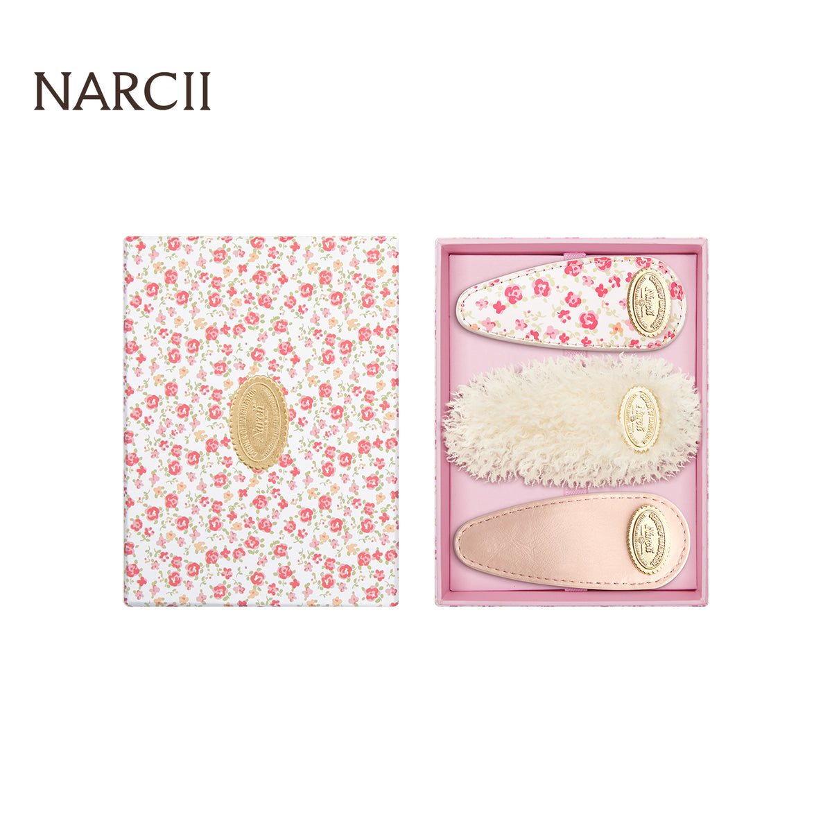 NARCII three moods hair clip sets-#soft rebel(1 Set, 3 Pieces)