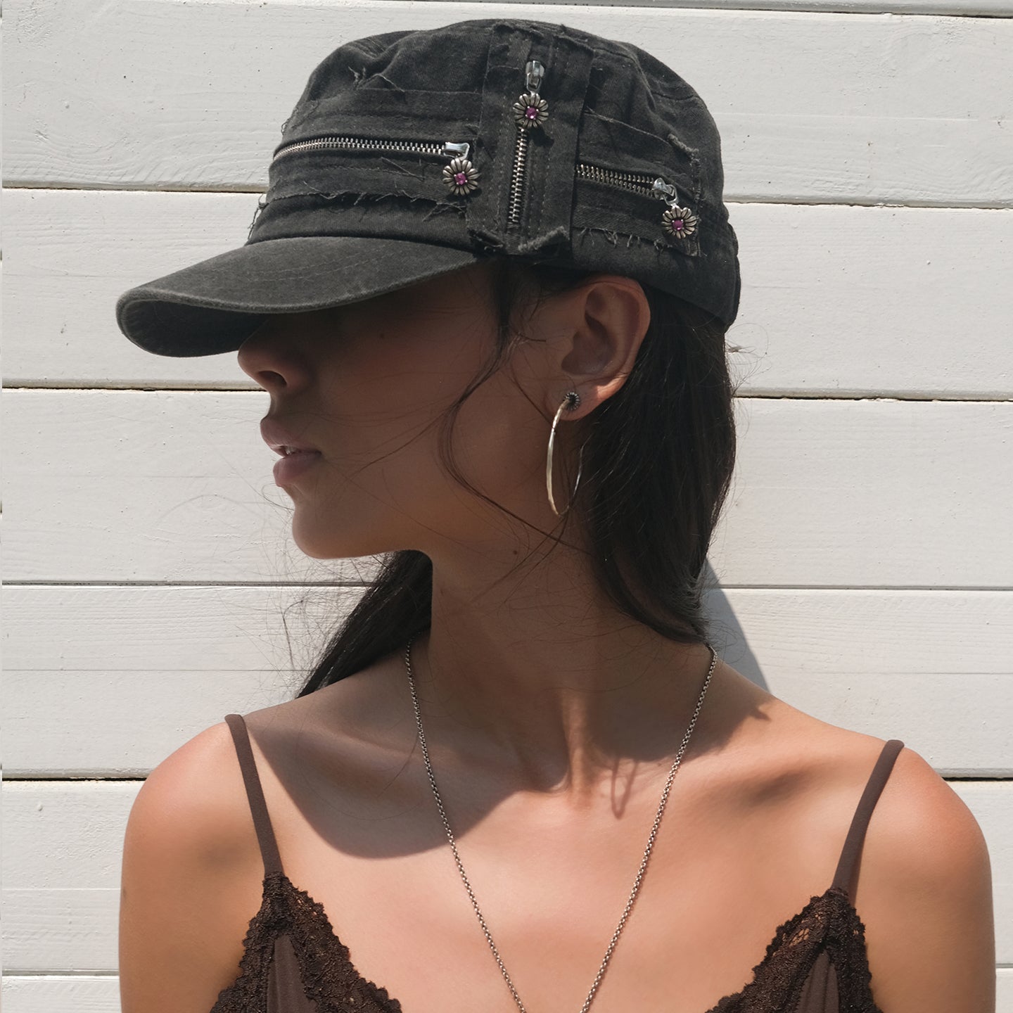 Gerbera Flat Cap - Black