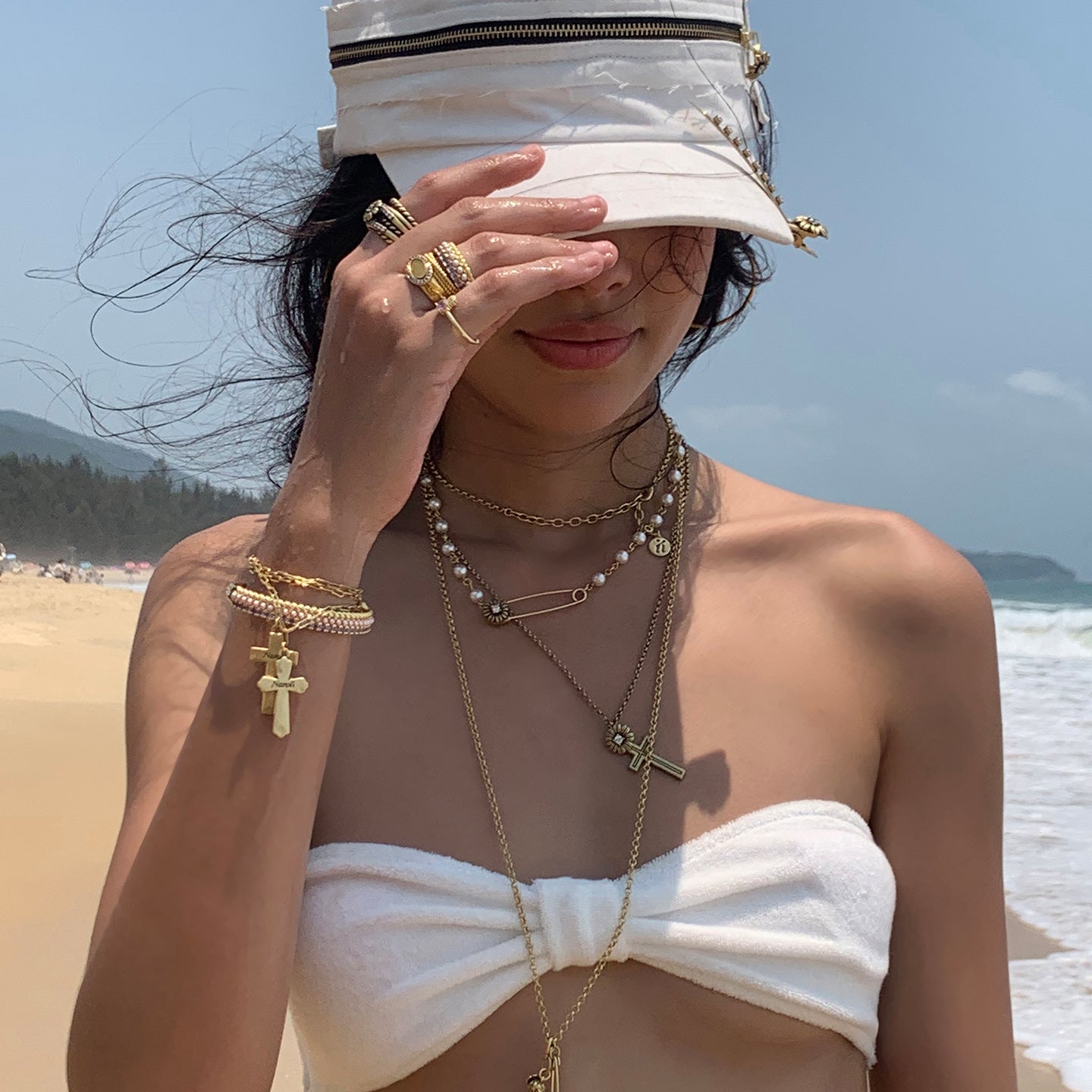 Double Cross Necklace / Bracelet - Gold