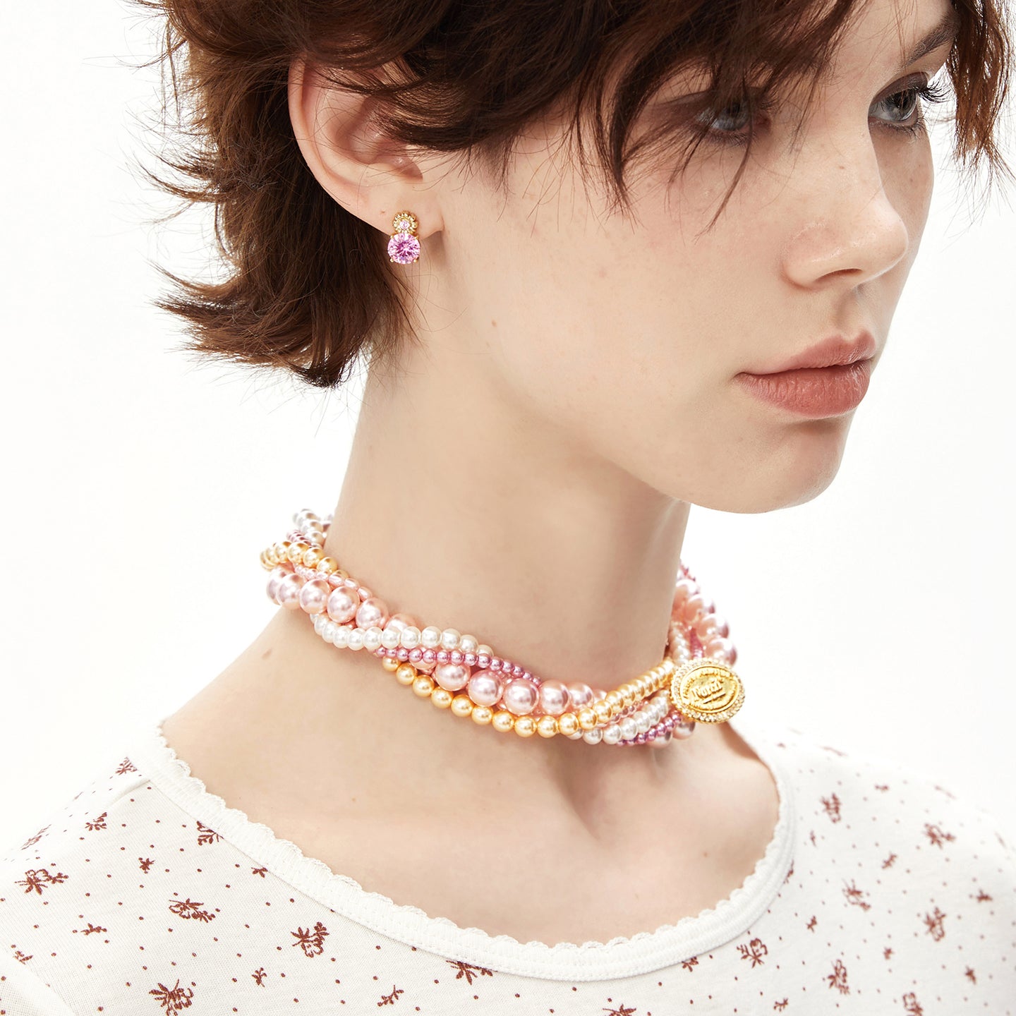 Multi-Layer Twisted Pearl Necklace