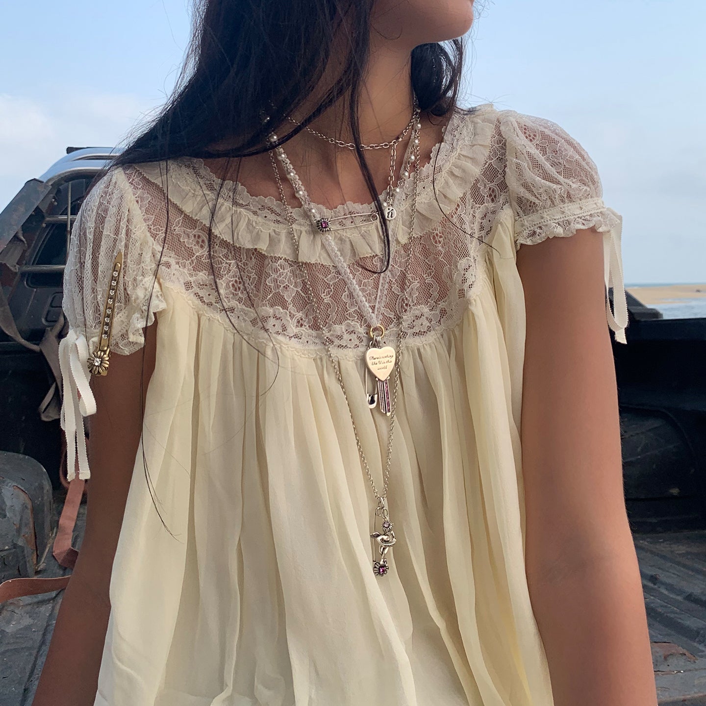 Vintage Angel Necklace - Silver