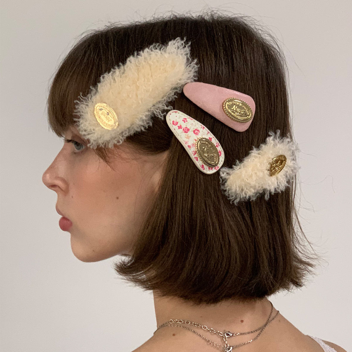 NARCII three moods hair clip sets-#soft rebel(1 Set, 3 Pieces)