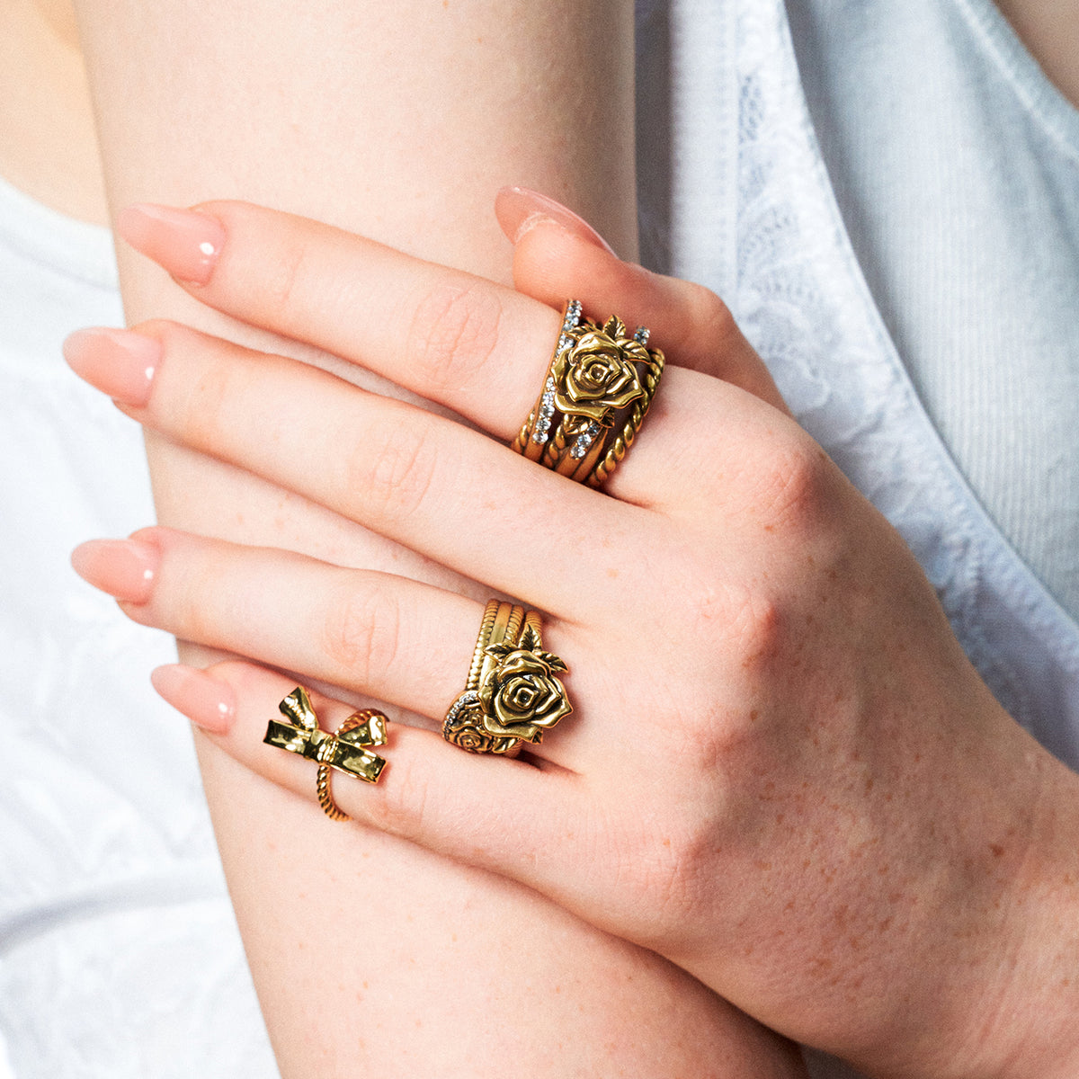 Rosy Posy Ring Set