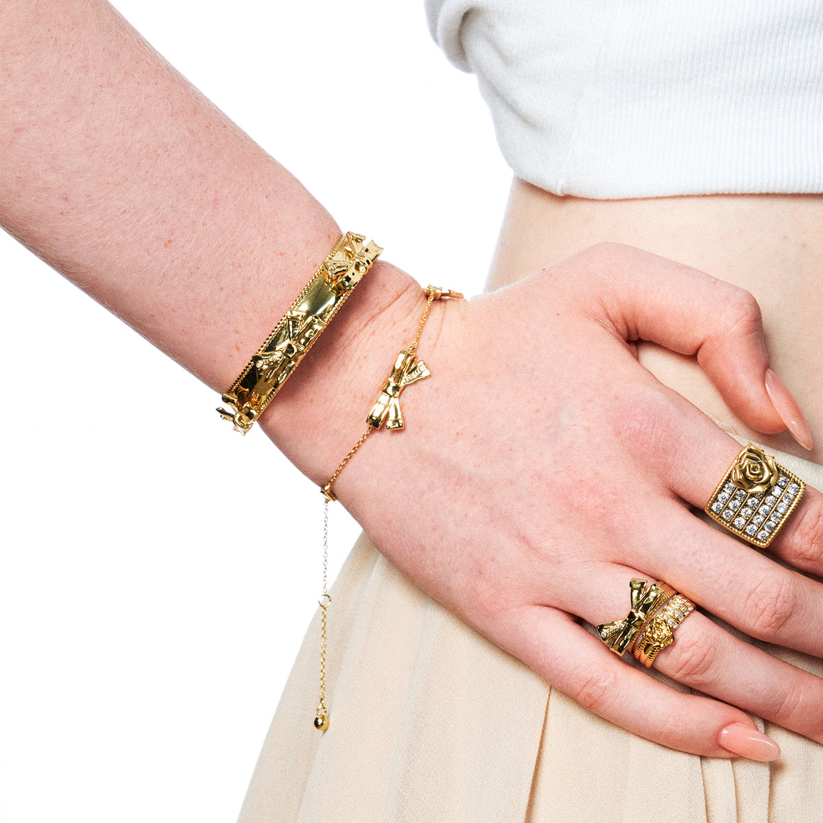 retro trio power bow bracelet
