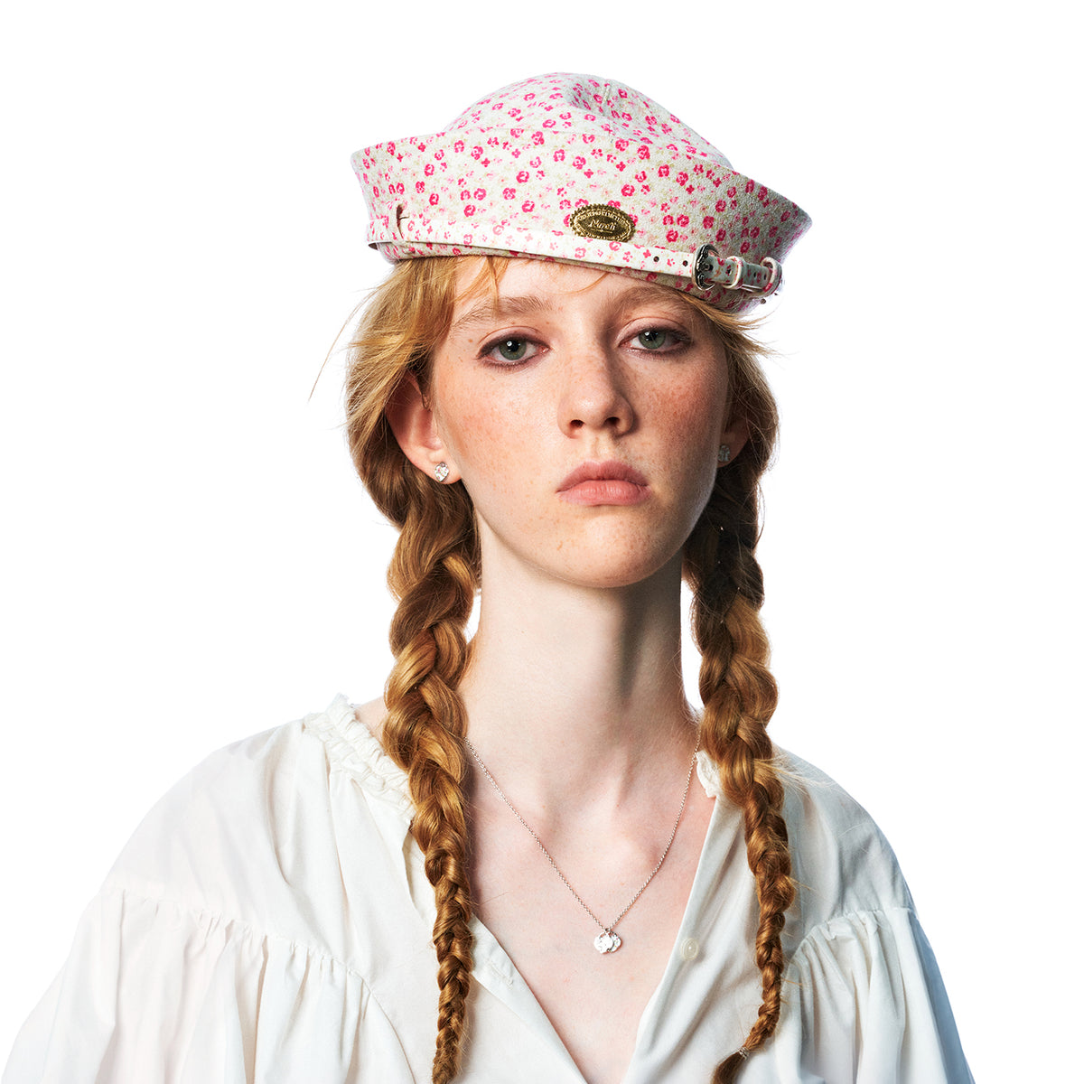 Utility Loop Rose Print Suede Miki Cap(1 Set, 1 Pieces)