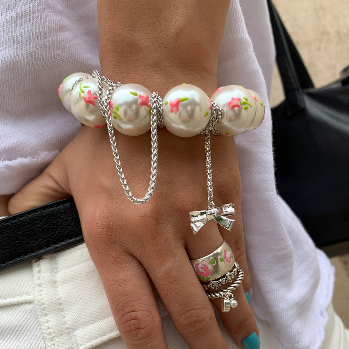 Rose Ditsy Floral Statement Ring(1 Set, 1 Pieces)