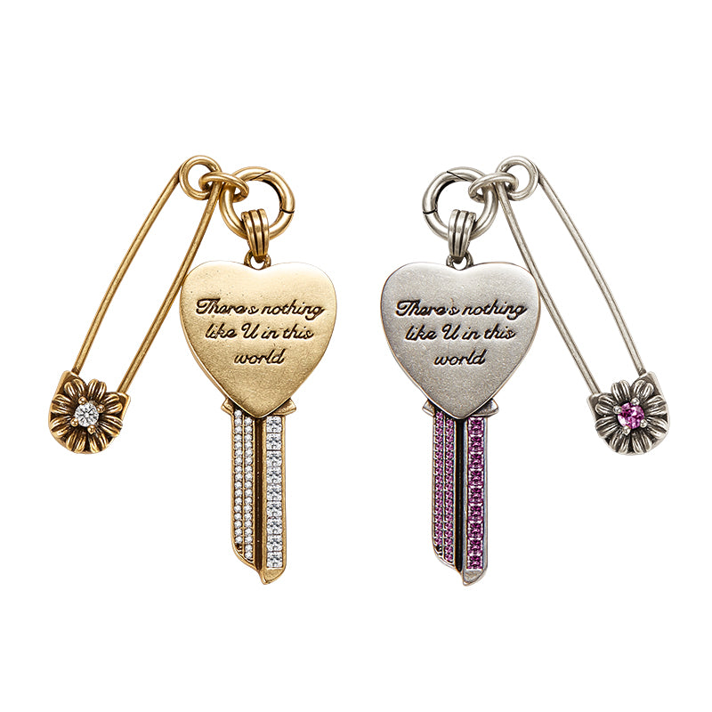 Engraved Gerbera Multi-Use Pendant - Silver