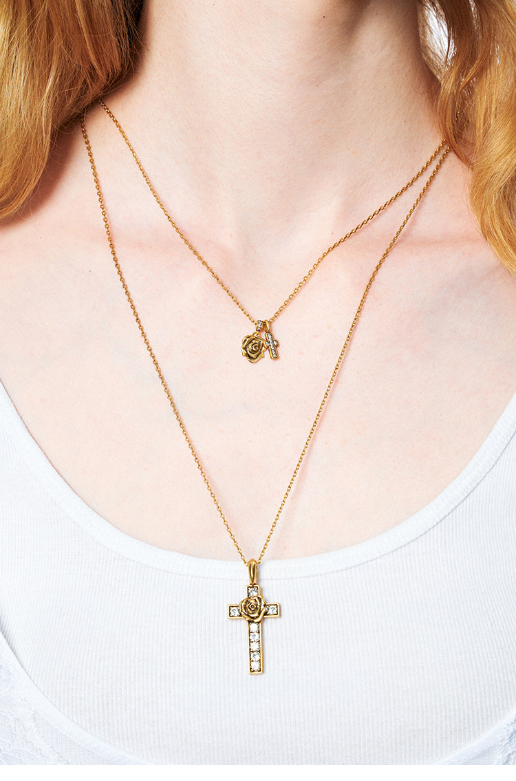 retro rose crux gemmata necklace