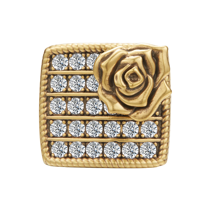 retro rose pavé setting cocktail ring