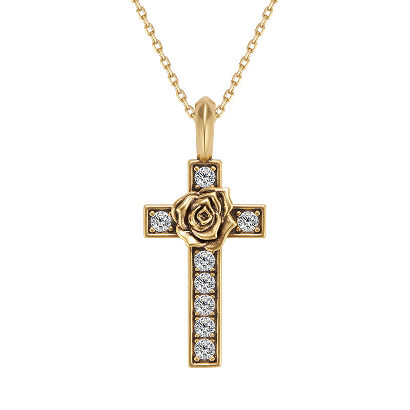 retro rose crux gemmata necklace