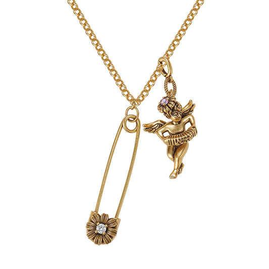 Vintage Angel Necklace - Gold