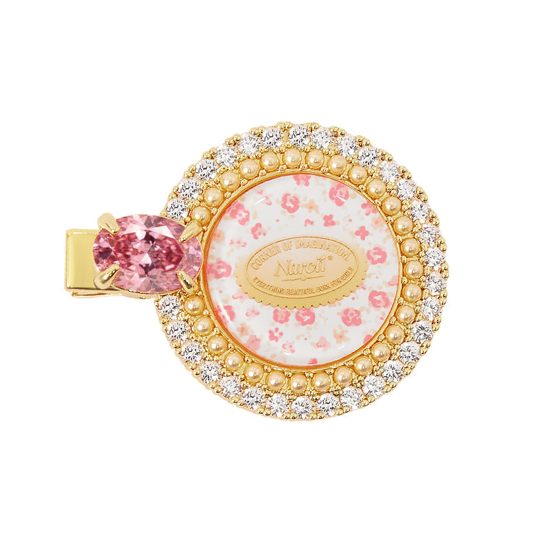 Round Gemstone Hair Clip