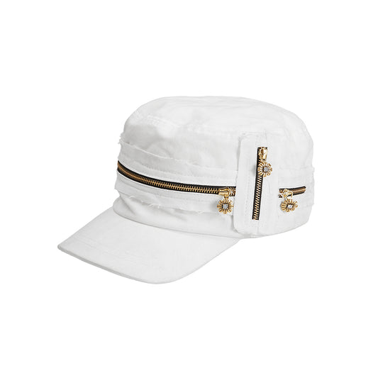 Gerbera Flat Cap - White