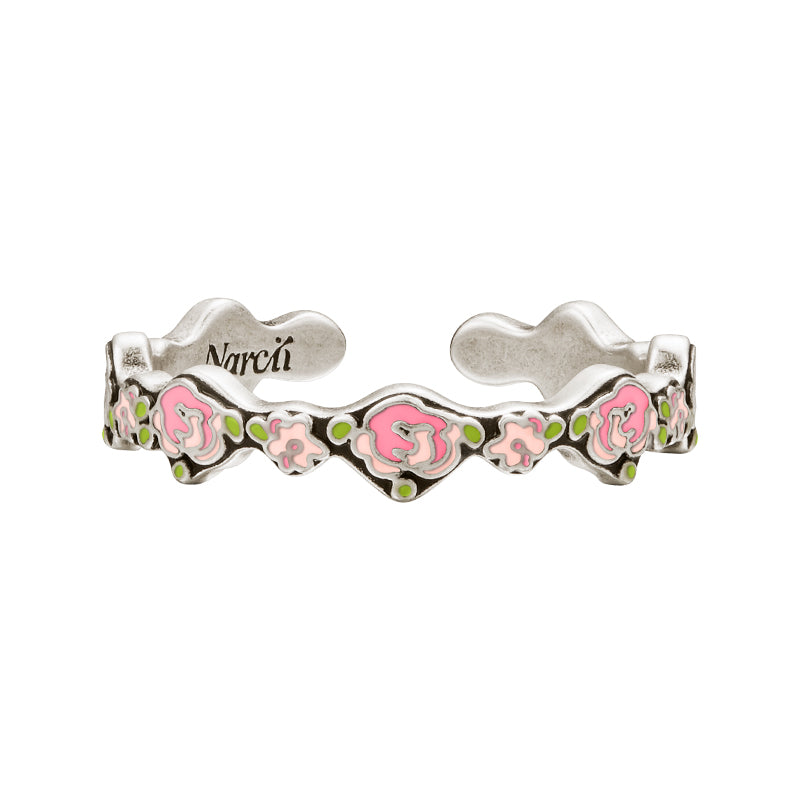 Rose Ditsy Floral Garland Stackable Ring(1 Set, 1 Pieces)