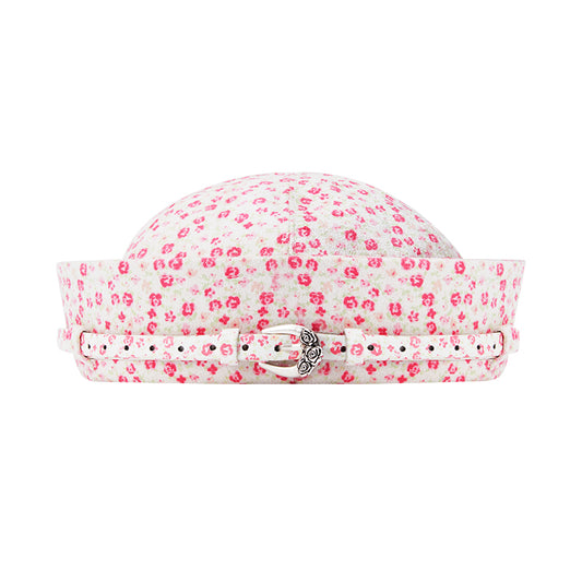Utility Loop Rose Print Suede Miki Cap(1 Set, 1 Pieces)