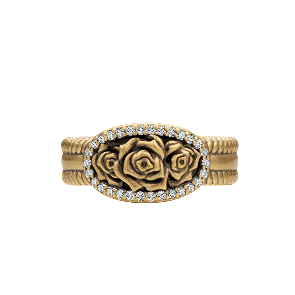 retro rose bouquet ring