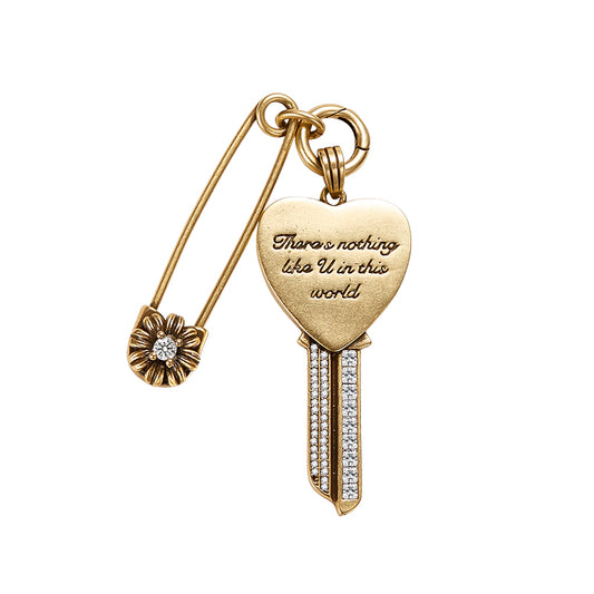 Engraved Gerbera Multi-Use Pendant - Gold