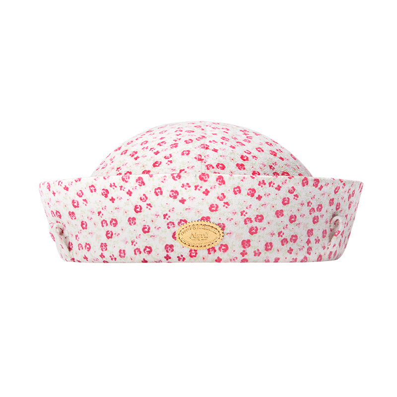 Utility Loop Rose Print Suede Miki Cap(1 Set, 1 Pieces)