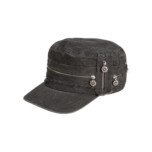 Gerbera Flat Cap - Black