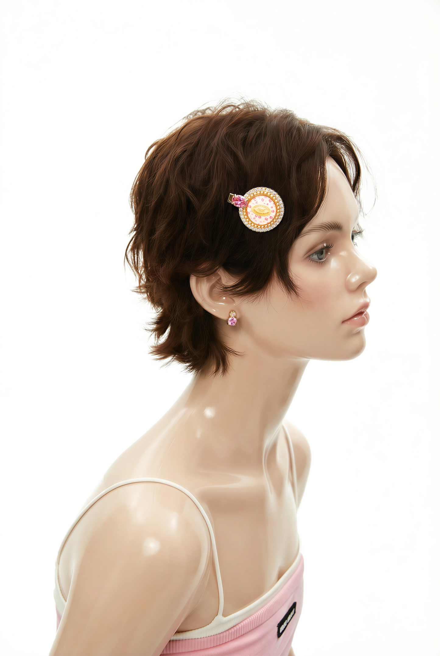 Round Gemstone Hair Clip