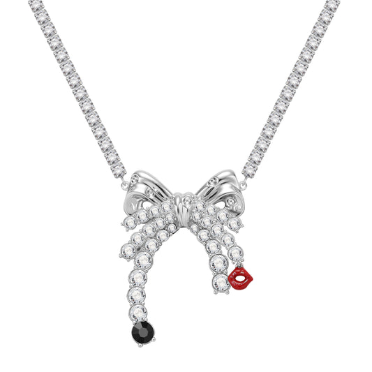 Princess Bowknot Necklace - Silver