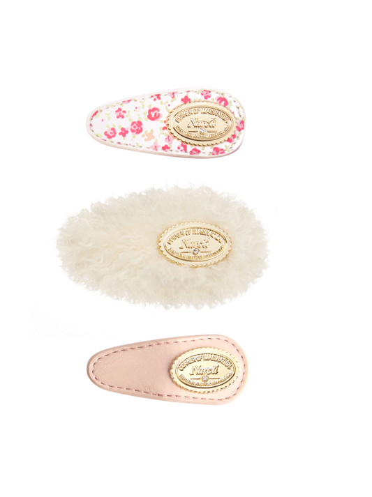 NARCII three moods hair clip sets-#soft rebel(1 Set, 3 Pieces)