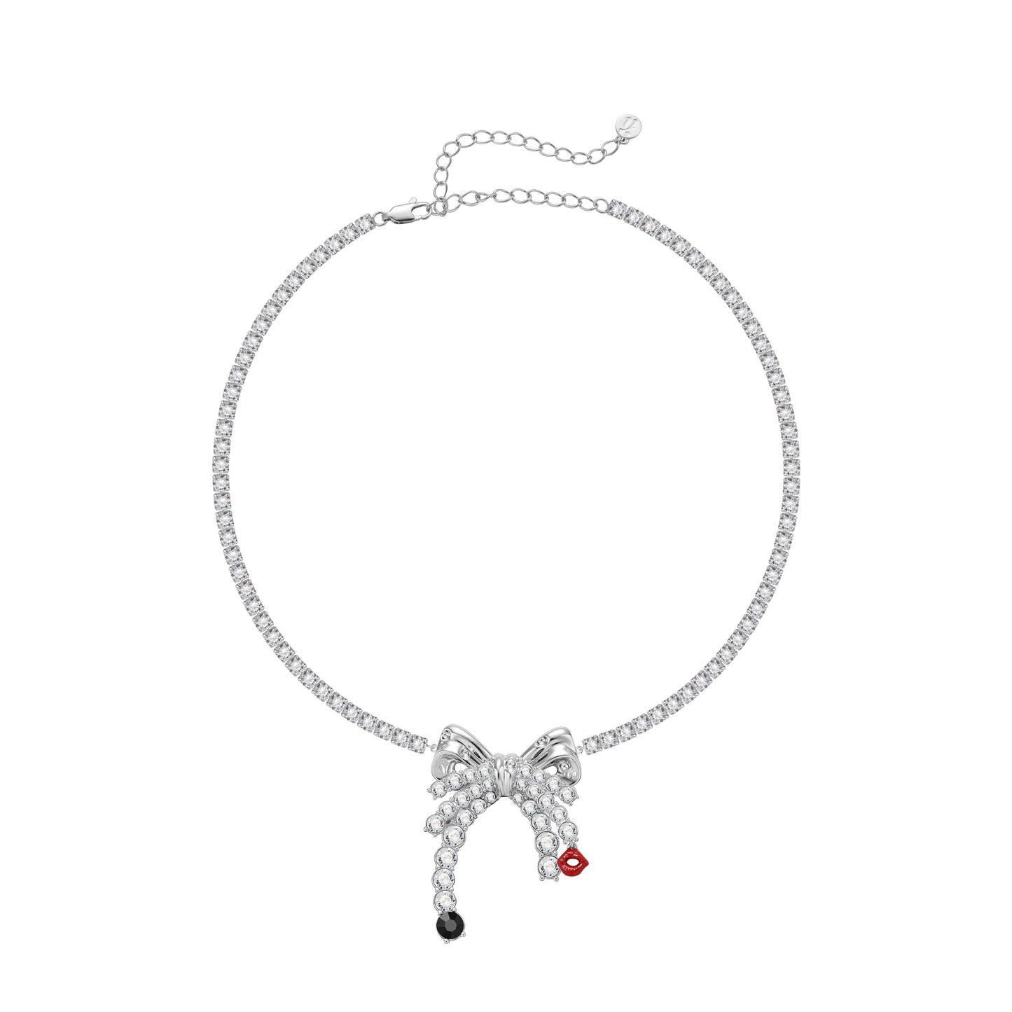 Princess Bowknot Necklace - Silver