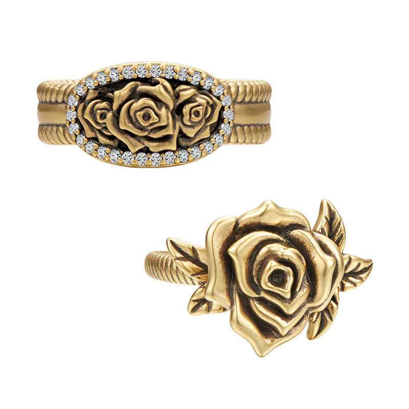 Rosy Posy Ring Set