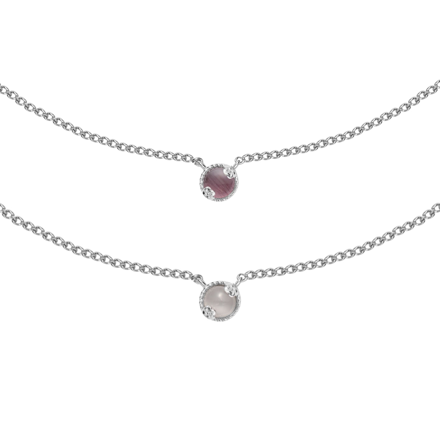 Wine Drop Necklace- White/Purple